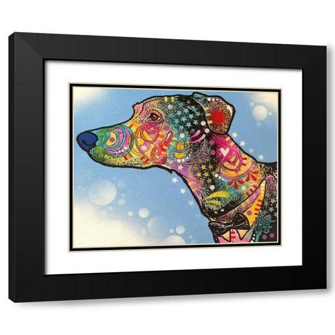 Enzo Black Modern Wood Framed Art Print with Double Matting by Dean Russo Collection