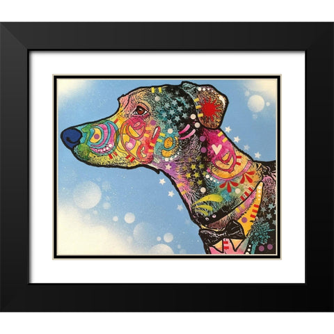 Enzo Black Modern Wood Framed Art Print with Double Matting by Dean Russo Collection