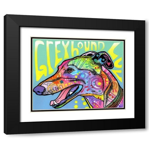 Greyhound Luv Black Modern Wood Framed Art Print with Double Matting by Dean Russo Collection