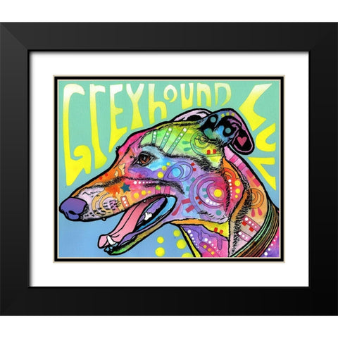 Greyhound Luv Black Modern Wood Framed Art Print with Double Matting by Dean Russo Collection