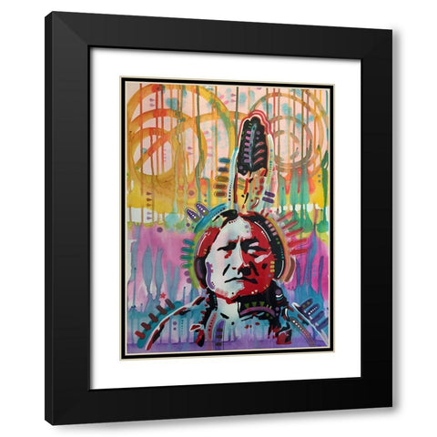 Sitting Bull purple Black Modern Wood Framed Art Print with Double Matting by Dean Russo Collection