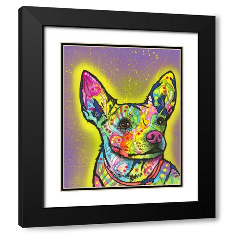 Listening Black Modern Wood Framed Art Print with Double Matting by Dean Russo Collection