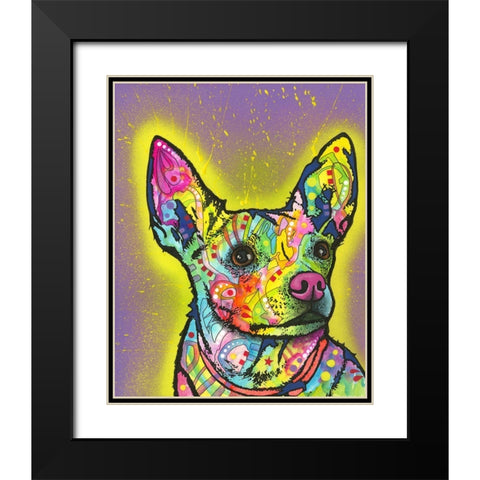 Listening Black Modern Wood Framed Art Print with Double Matting by Dean Russo Collection