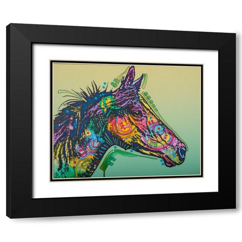 Basha Custom-3 Black Modern Wood Framed Art Print with Double Matting by Dean Russo Collection