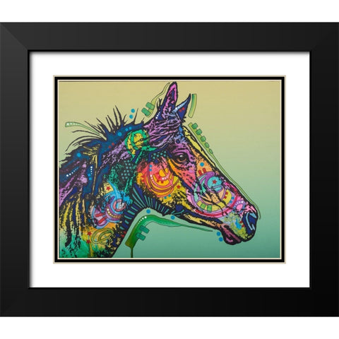 Basha Custom-3 Black Modern Wood Framed Art Print with Double Matting by Dean Russo Collection