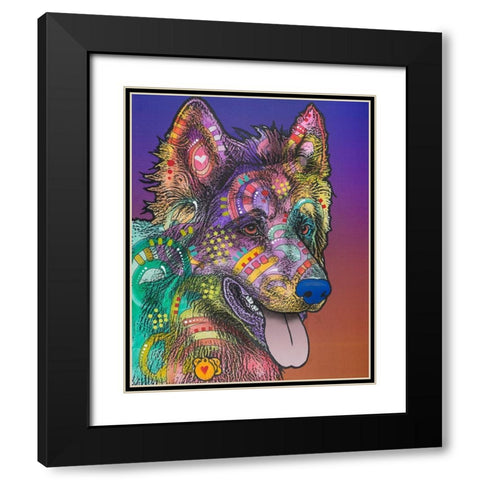 Keefer Black Modern Wood Framed Art Print with Double Matting by Dean Russo Collection