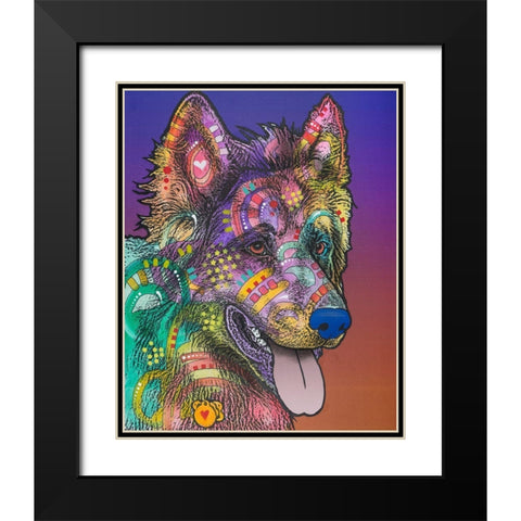 Keefer Black Modern Wood Framed Art Print with Double Matting by Dean Russo Collection