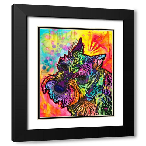Freddy the Schnauzer Black Modern Wood Framed Art Print with Double Matting by Dean Russo Collection