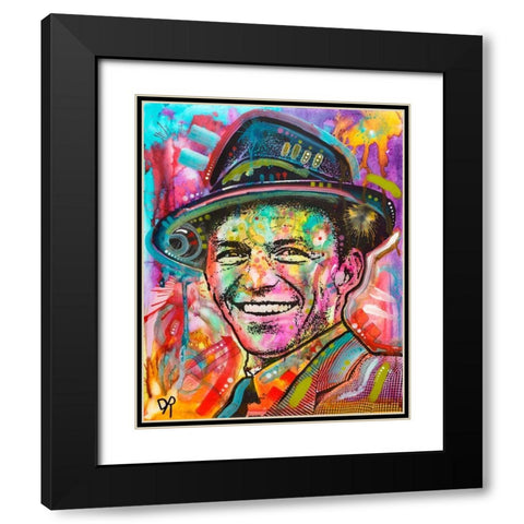 Frank Sinatra I Black Modern Wood Framed Art Print with Double Matting by Dean Russo Collection
