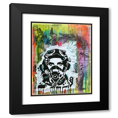 All Geared Up Black Modern Wood Framed Art Print with Double Matting by Dean Russo Collection
