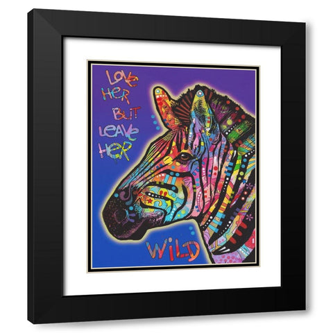 Leave Her Wild Black Modern Wood Framed Art Print with Double Matting by Dean Russo Collection
