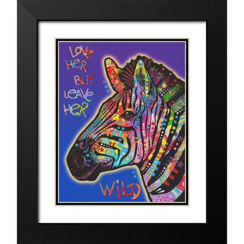 Leave Her Wild Black Modern Wood Framed Art Print with Double Matting by Dean Russo Collection