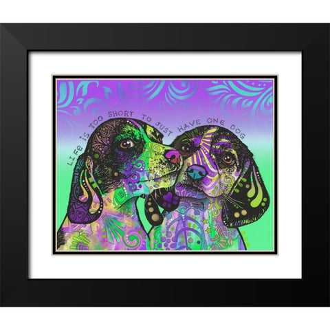Life Is Too Short Black Modern Wood Framed Art Print with Double Matting by Dean Russo Collection