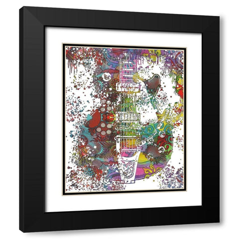 Les Paul Whammy Black Modern Wood Framed Art Print with Double Matting by Dean Russo Collection