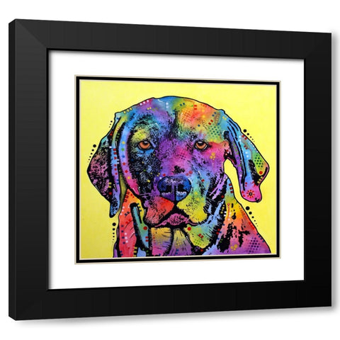 Fixate Labrador Black Modern Wood Framed Art Print with Double Matting by Dean Russo Collection