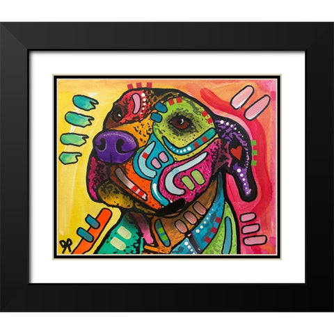 Duncan Black Modern Wood Framed Art Print with Double Matting by Dean Russo Collection