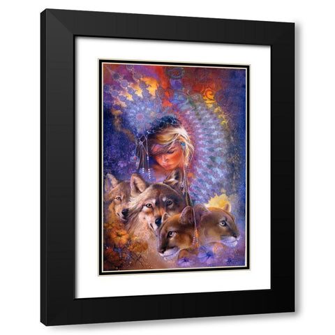 Iris Black Modern Wood Framed Art Print with Double Matting by Lund, Denton