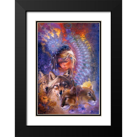 Iris Black Modern Wood Framed Art Print with Double Matting by Lund, Denton