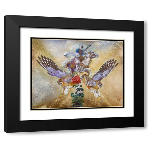 Desert Rose Black Modern Wood Framed Art Print with Double Matting by Lund, Denton
