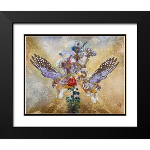 Desert Rose Black Modern Wood Framed Art Print with Double Matting by Lund, Denton