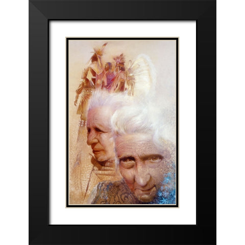 Indian Market Black Modern Wood Framed Art Print with Double Matting by Lund, Denton