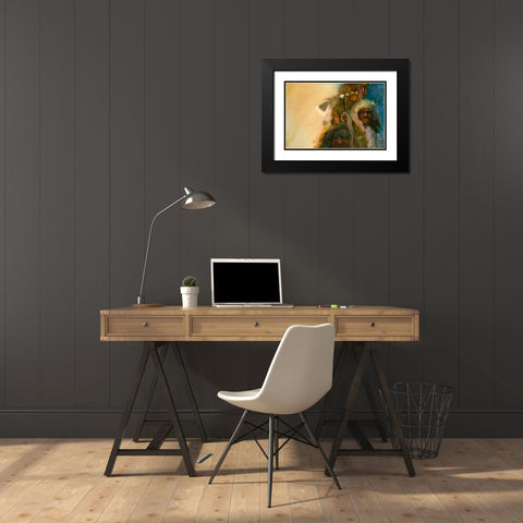 A Gathering Of Nations Black Modern Wood Framed Art Print with Double Matting by Lund, Denton