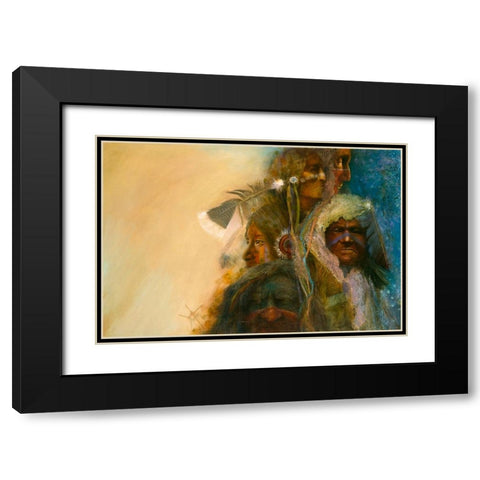 A Gathering Of Nations Black Modern Wood Framed Art Print with Double Matting by Lund, Denton