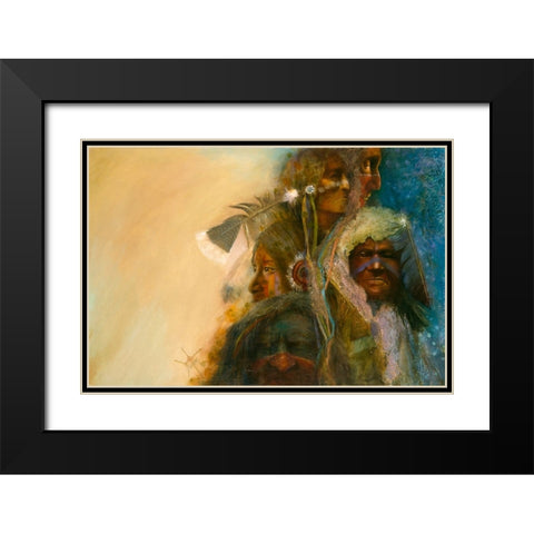 A Gathering Of Nations Black Modern Wood Framed Art Print with Double Matting by Lund, Denton