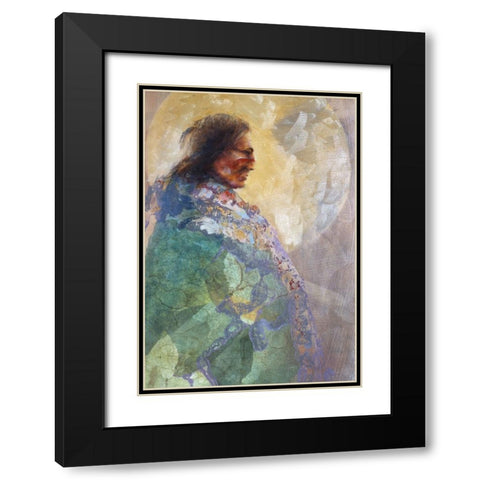 Robe Of Green Black Modern Wood Framed Art Print with Double Matting by Lund, Denton
