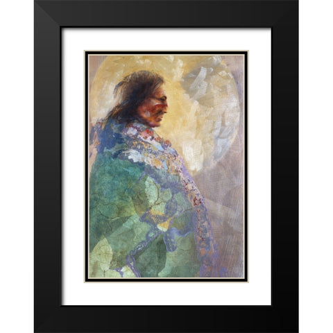 Robe Of Green Black Modern Wood Framed Art Print with Double Matting by Lund, Denton