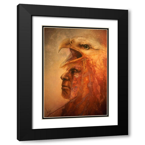 War Eagle Black Modern Wood Framed Art Print with Double Matting by Lund, Denton