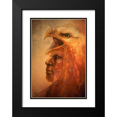 War Eagle Black Modern Wood Framed Art Print with Double Matting by Lund, Denton