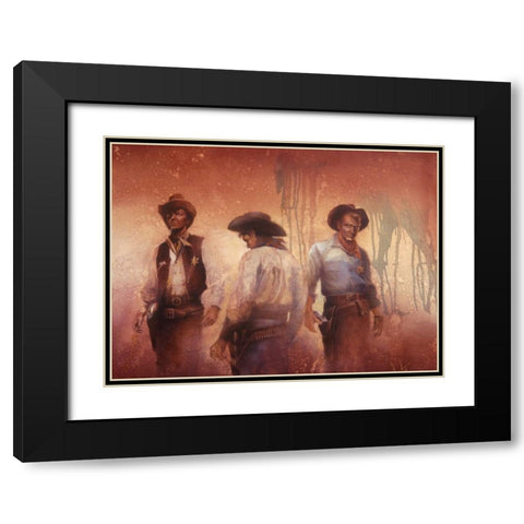 Quick Draw Black Modern Wood Framed Art Print with Double Matting by Lund, Denton