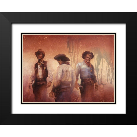 Quick Draw Black Modern Wood Framed Art Print with Double Matting by Lund, Denton