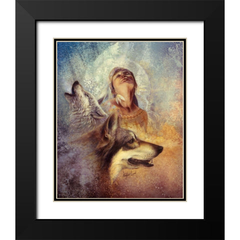 Winter Song Black Modern Wood Framed Art Print with Double Matting by Lund, Denton