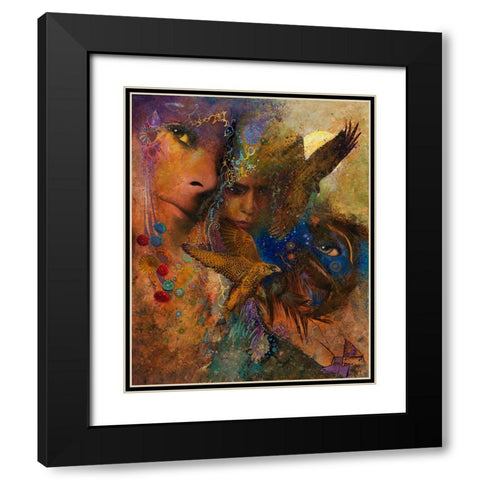 Queen Of The Night Black Modern Wood Framed Art Print with Double Matting by Lund, Denton
