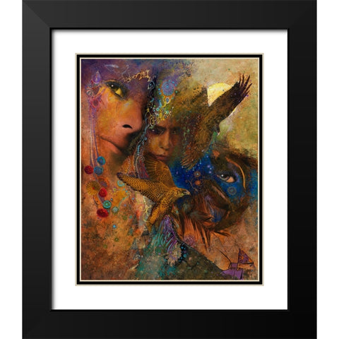 Queen Of The Night Black Modern Wood Framed Art Print with Double Matting by Lund, Denton