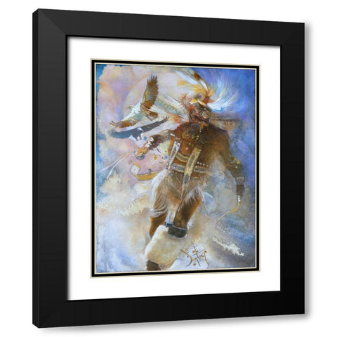 The Eagle Dancer Black Modern Wood Framed Art Print with Double Matting by Lund, Denton