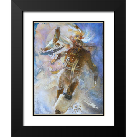 The Eagle Dancer Black Modern Wood Framed Art Print with Double Matting by Lund, Denton