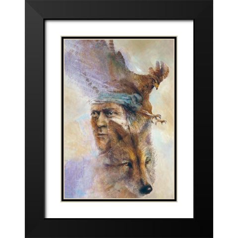 Spirits Of The Wild Black Modern Wood Framed Art Print with Double Matting by Lund, Denton