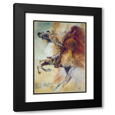 War Chief Black Modern Wood Framed Art Print with Double Matting by Lund, Denton