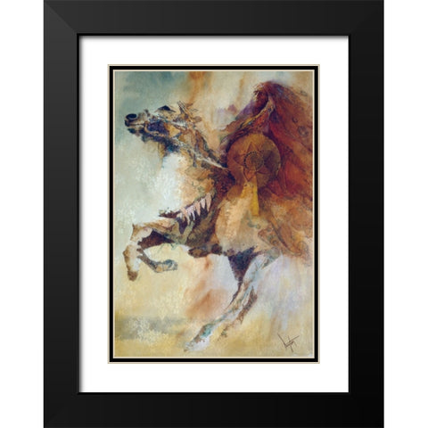War Chief Black Modern Wood Framed Art Print with Double Matting by Lund, Denton