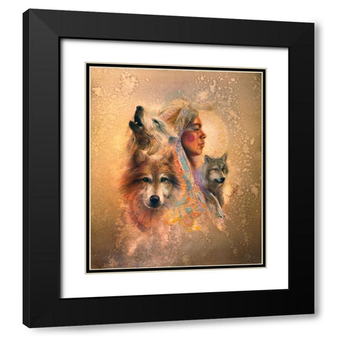 Unity Black Modern Wood Framed Art Print with Double Matting by Lund, Denton