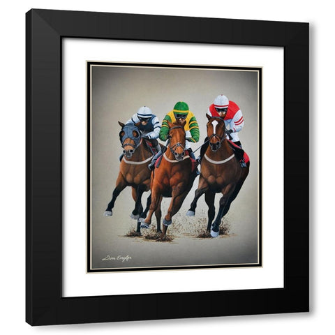 Win, Place or Show Black Modern Wood Framed Art Print with Double Matting by Engler, Don