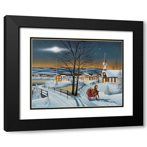 Winter in the Country Black Modern Wood Framed Art Print with Double Matting by Engler, Don