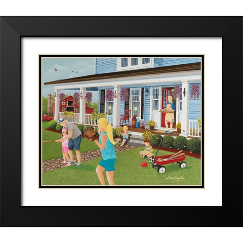 Family Time Black Modern Wood Framed Art Print with Double Matting by Engler, Don