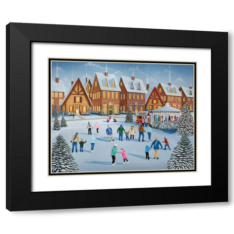 Holiday Skate Black Modern Wood Framed Art Print with Double Matting by Engler, Don