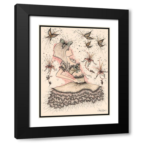 ES014 Black Modern Wood Framed Art Print with Double Matting by Steel, Emma