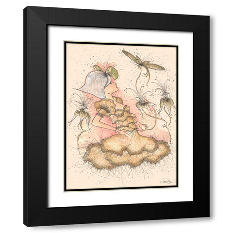 ES017 Black Modern Wood Framed Art Print with Double Matting by Steel, Emma