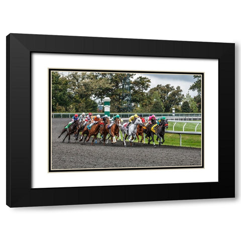 Into The Home Stretch Black Modern Wood Framed Art Print with Double Matting by Galloimages Online